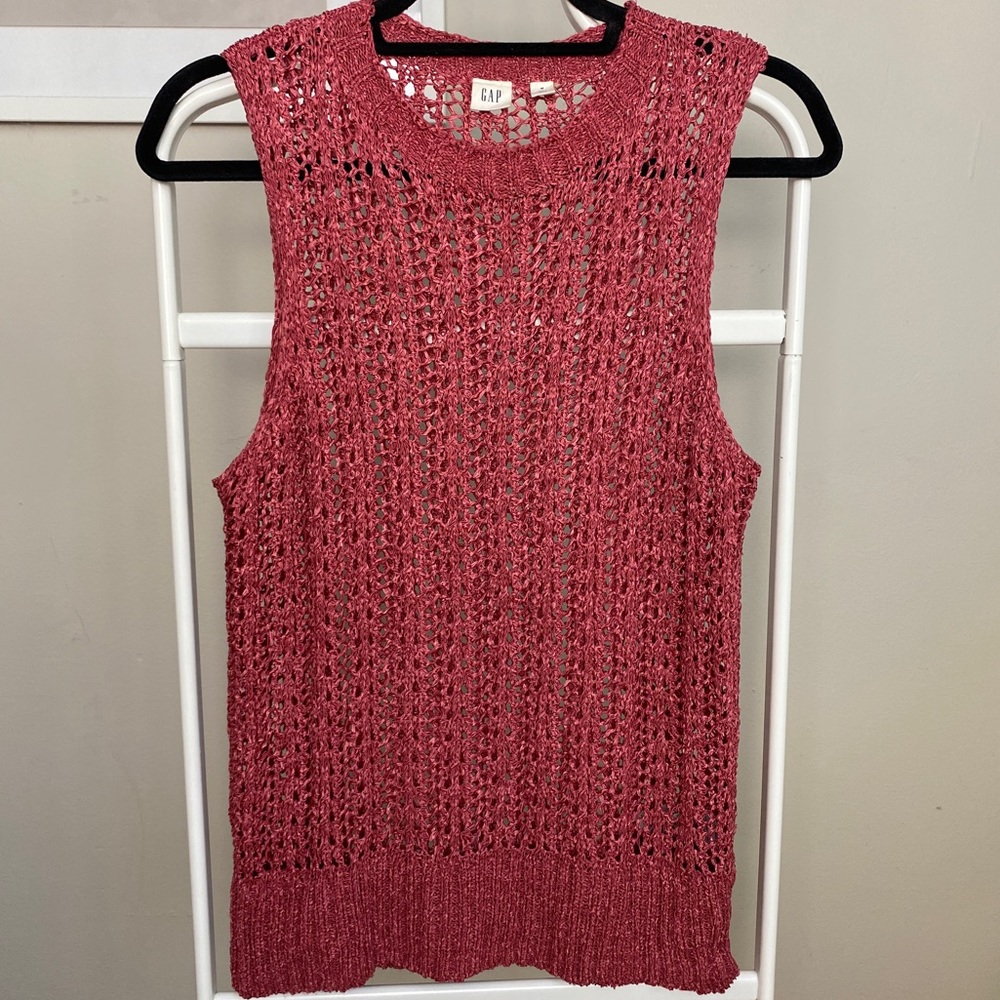 Woven Pink Gap Top